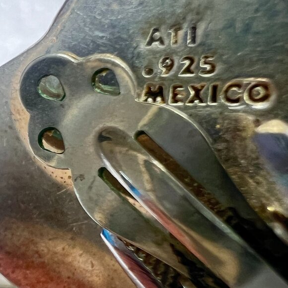 Vtg 925 Silver Abalone Pendant & Earrings JRI & ATI MX 925 Torque Choker Necklac - Picture 7 of 11